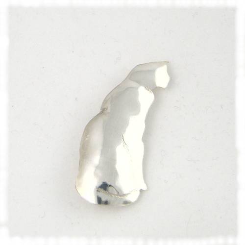 Silver cat brooch